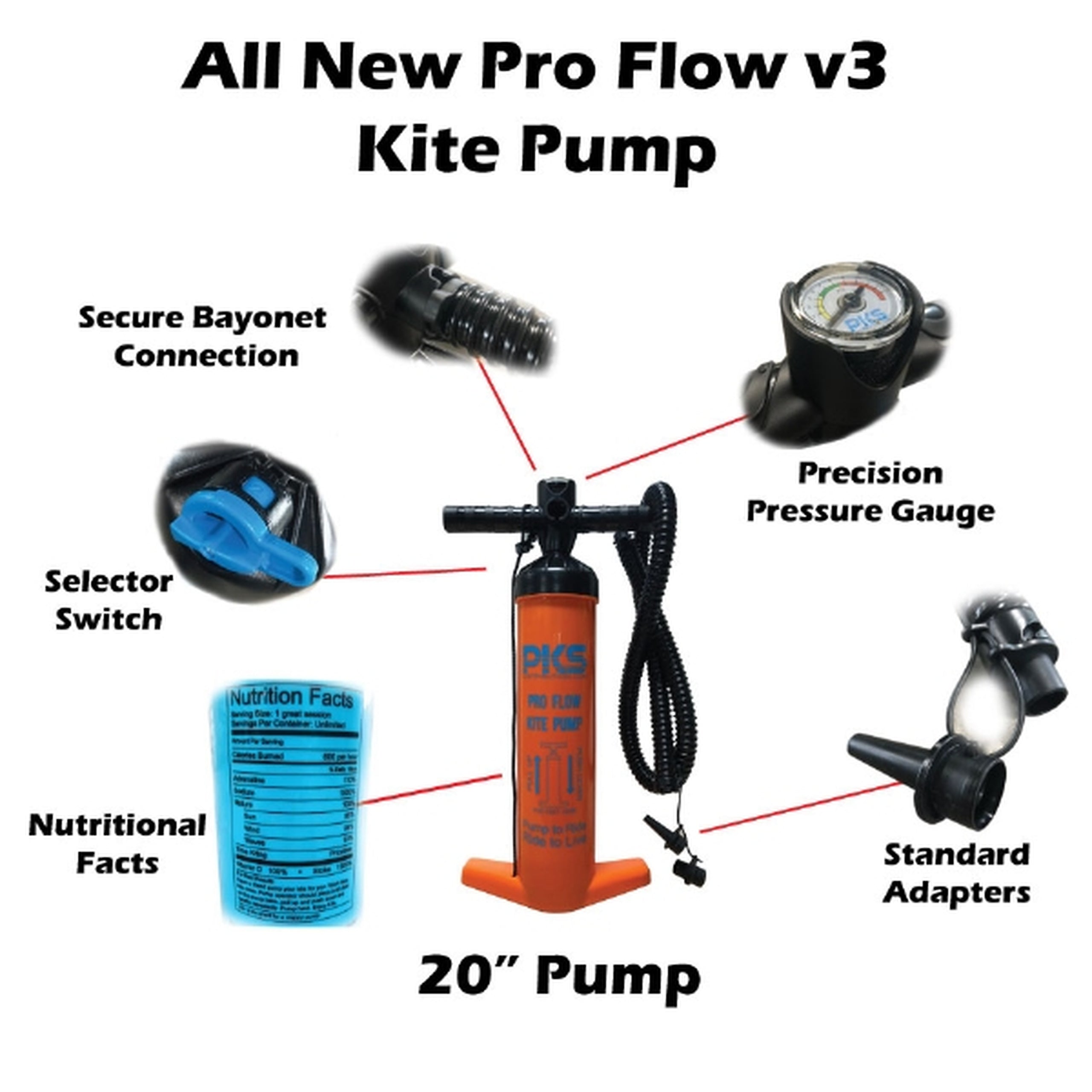 PKS フォイルサーフィン ウィング Pro Flow V3 Kite Pump