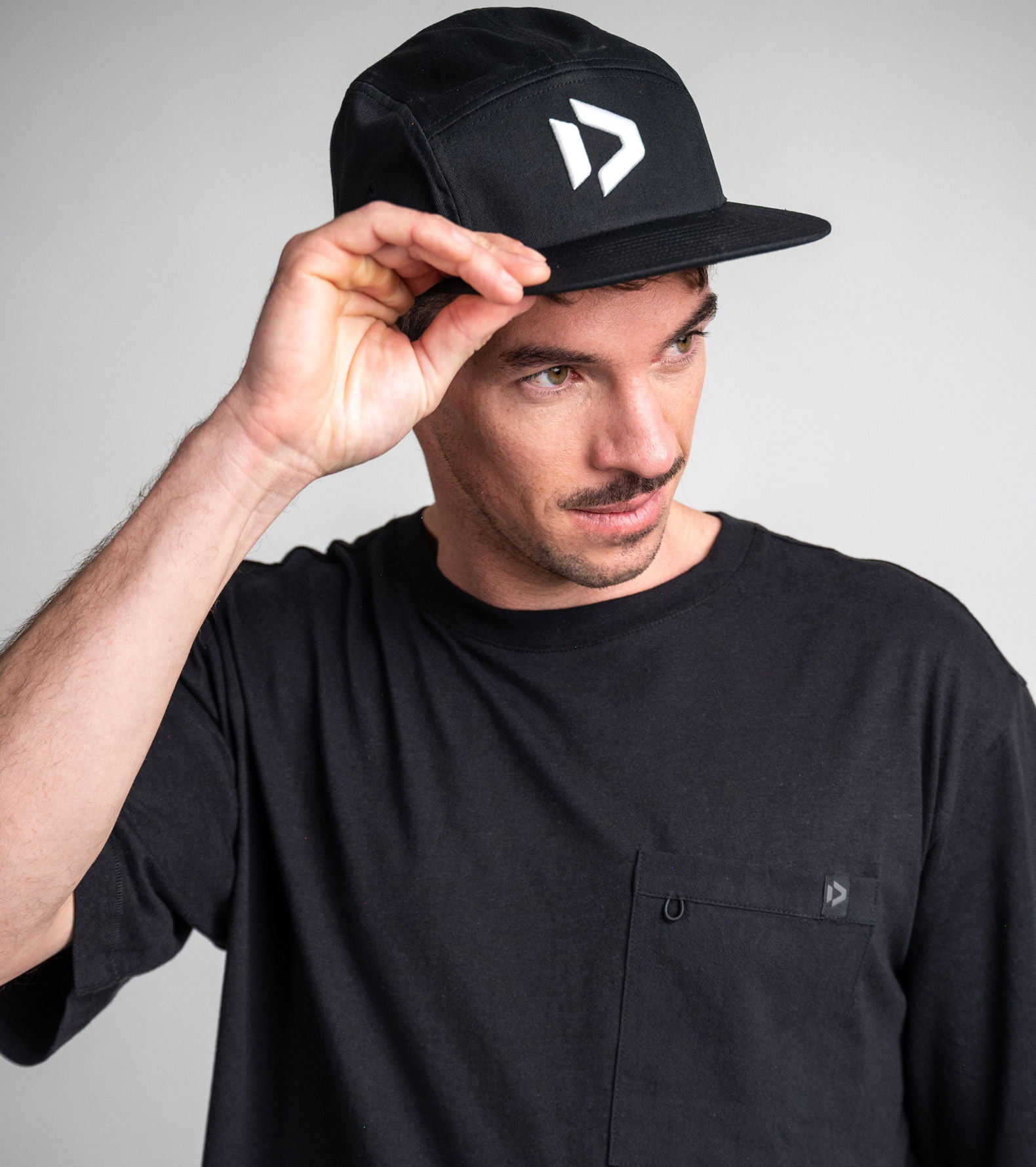 5Panel Flat Duotone Cap - Black